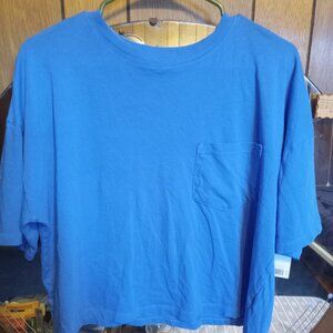*3 for $13* SO royal blue cropped tshirt